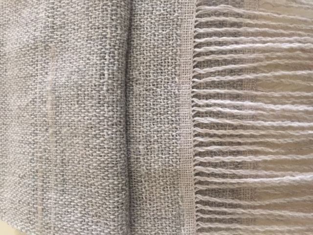 Handwoven Baby Alpaca and Merino with Handspun Alpaca Scarf